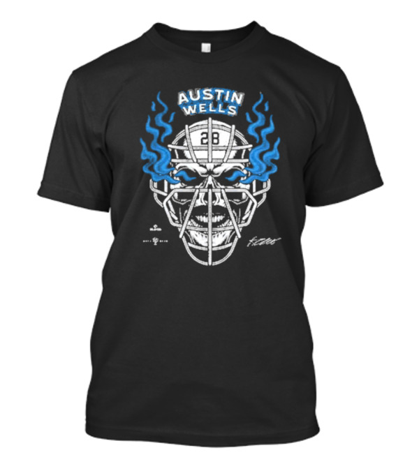 Stone Cold Austin Wells Skull Mask Flames 28 T-Shirt