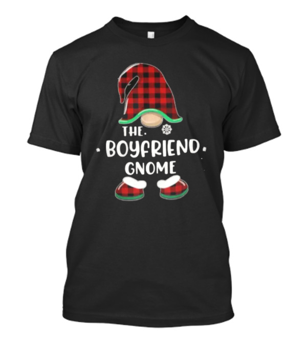 The Boyfriend Gnome Merry Christmas Red Plaid Hat And Boots T-Shirt