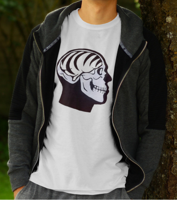 Bengal Brain Skull With Orange Highlights T-Shirt