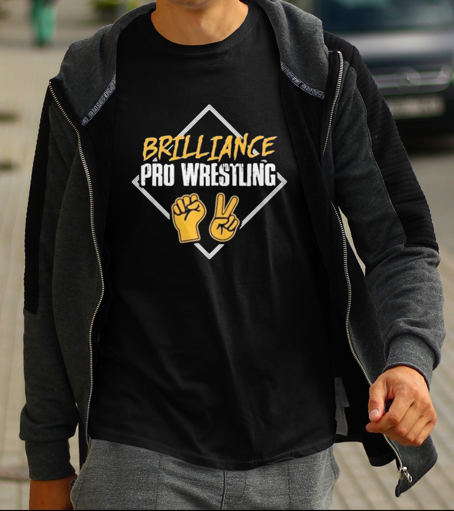 BRILLIANCE PRO WRESTLING Fist And Peace Gesture T-Shirt