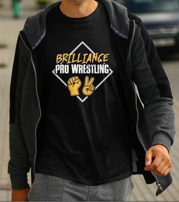 BRILLIANCE PRO WRESTLING Fist And Peace Gesture T-Shirt