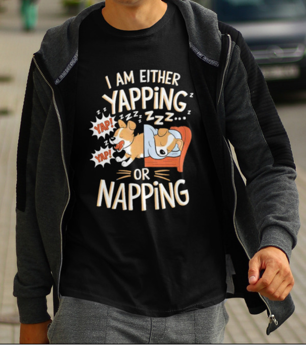 I Am Either Yapping Yap Yap Or Napping Dog Illustration Zzz T-Shirt
