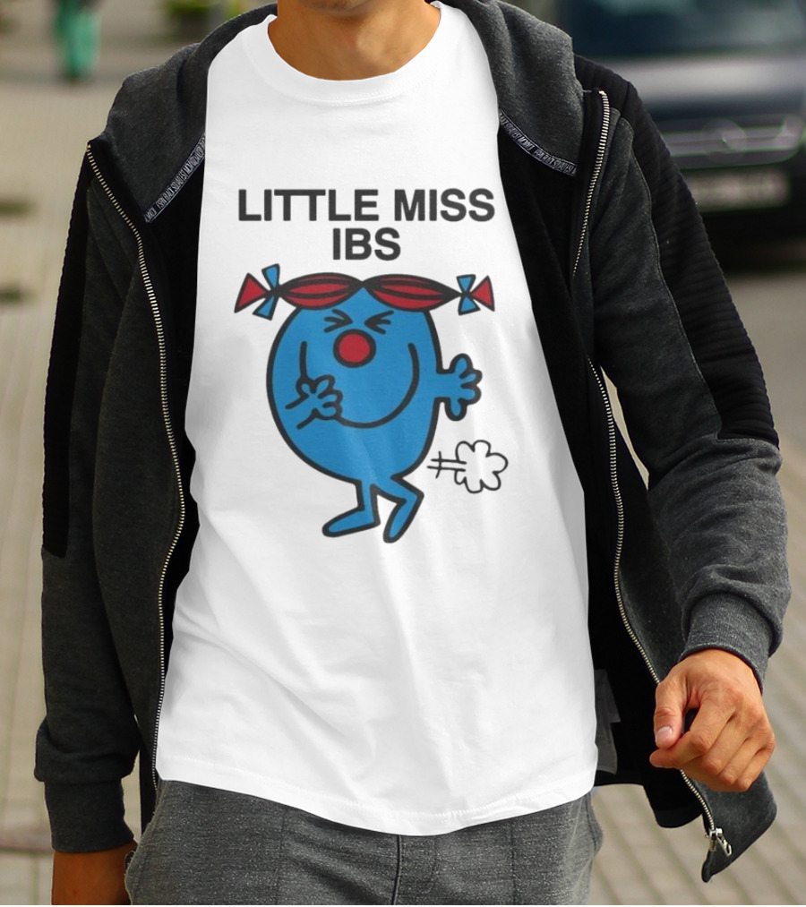 Little Miss IBS Character With Red Bows And Blue Figure T-Shirt