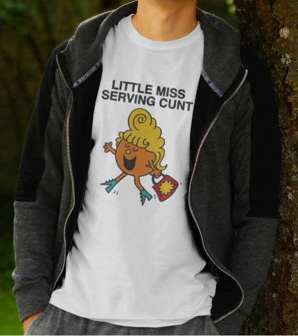 Little Miss Serving Cunt Retro Cartoon Character T-Shirt