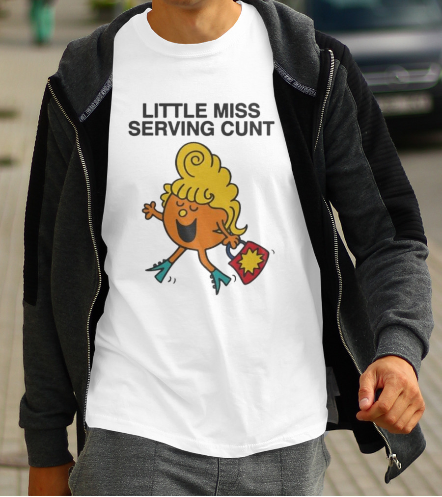 Little Miss Serving Cunt Retro Cartoon Character T-Shirt