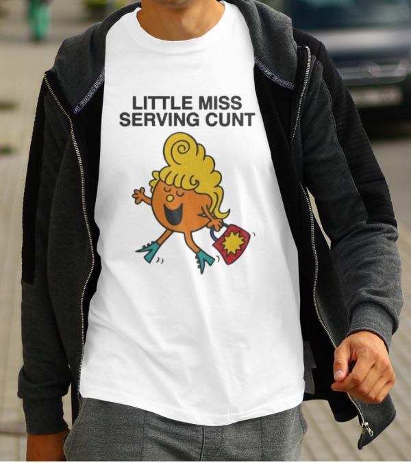 Little Miss Serving Cunt Retro Cartoon Character T-Shirt