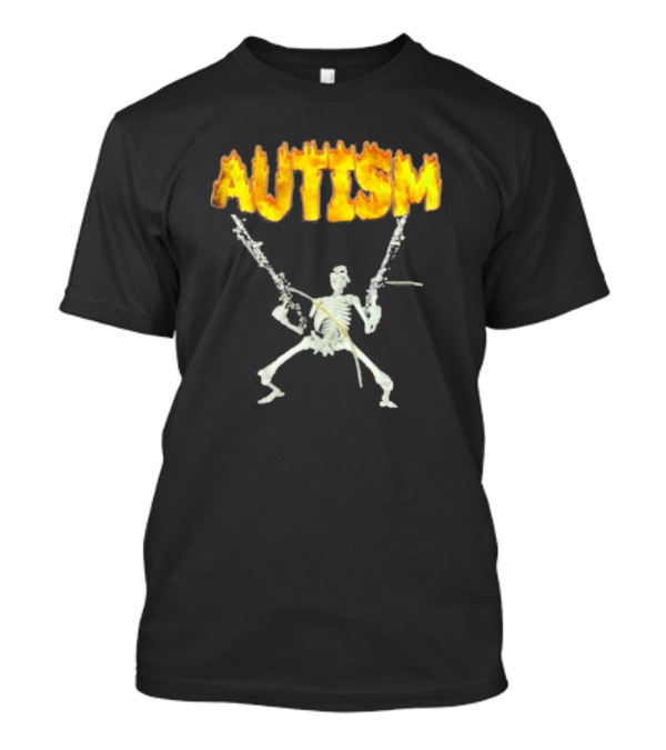 Skeleton Squad Humor And Bones Unite Autism Blaze T-Shirt