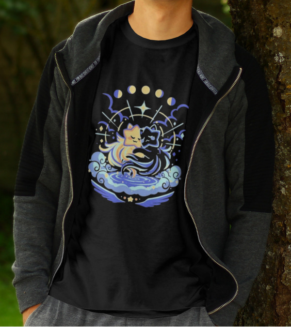 Wishing Stars Miski Celestial Phases Astral Embrace T-Shirt