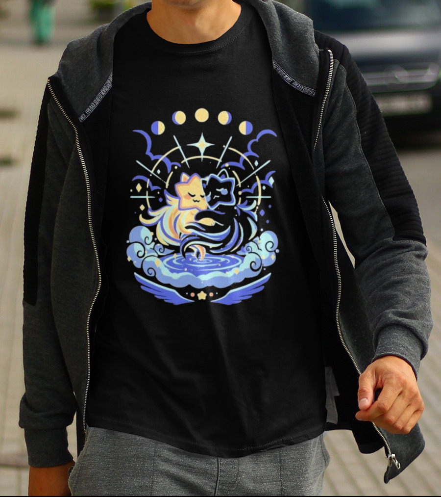 Wishing Stars Miski Celestial Phases Astral Embrace T-Shirt