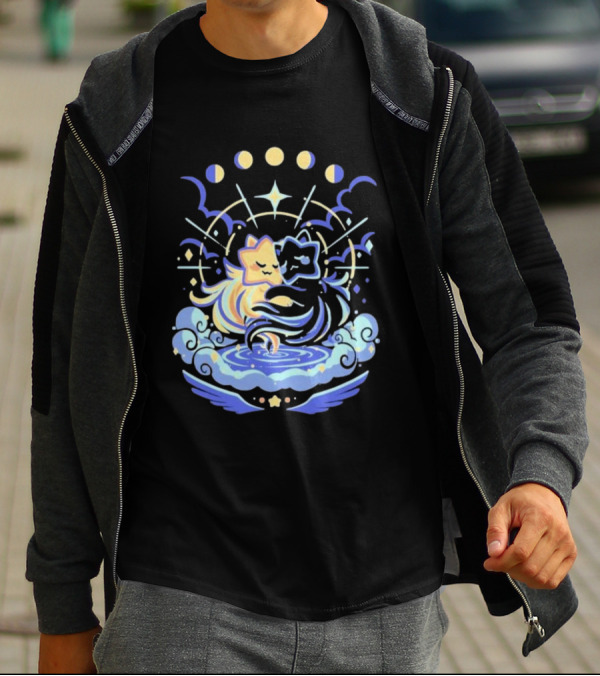 Wishing Stars Miski Celestial Phases Astral Embrace T-Shirt