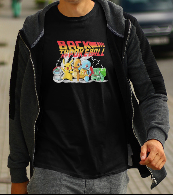 BACK TO THE POKEBALL PIKACHU CHARMANDER SQUIRTLE BULBASAUR T-Shirt