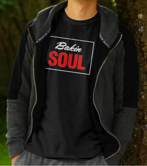 Bakin Soul Black And Red Bold Typography Block T-Shirt