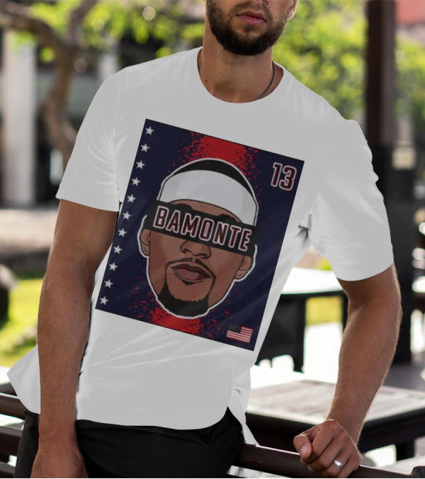 Bamonte 13 Stars And Stripes Illustration Bam Adebayo T-Shirt