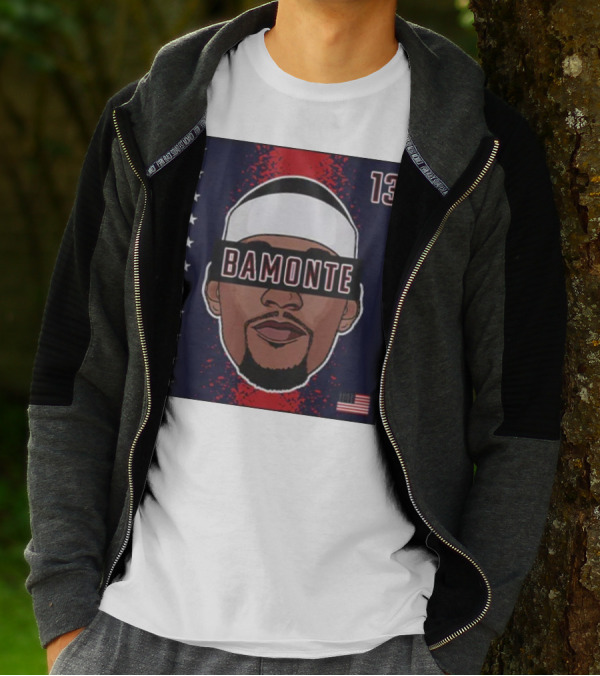 Bamonte 13 Stars And Stripes Illustration Bam Adebayo T-Shirt