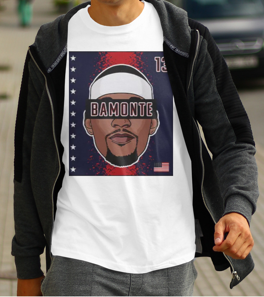 Bamonte 13 Stars And Stripes Illustration Bam Adebayo T-Shirt