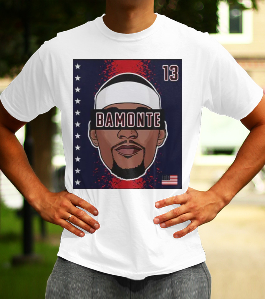 Bamonte 13 Stars And Stripes Illustration Bam Adebayo T-Shirt