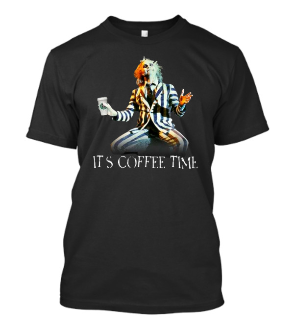 Beetlejuice Holding Coffee It’s Coffee Time T-Shirt