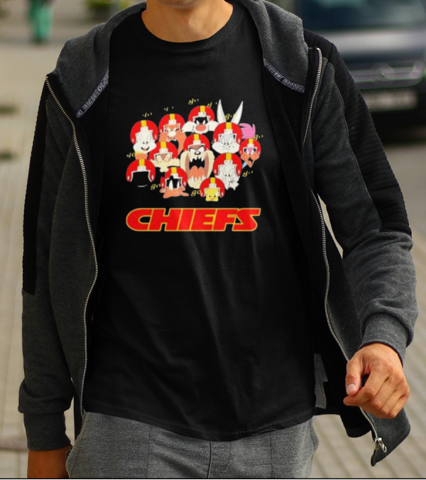 Looney Tunes Characters Chiefs Helmets Kansas City Chiefs T-Shirt