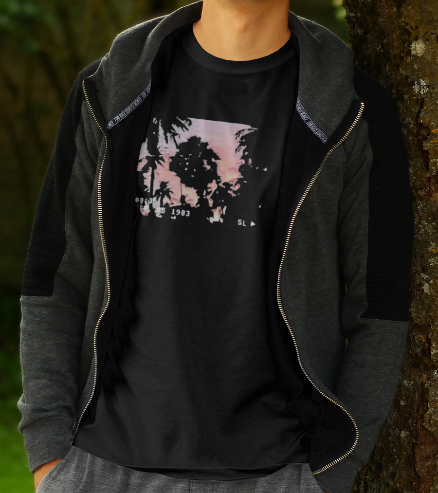 08:35 Sep 05 1983 SL Sunset With Palm Trees T-Shirt