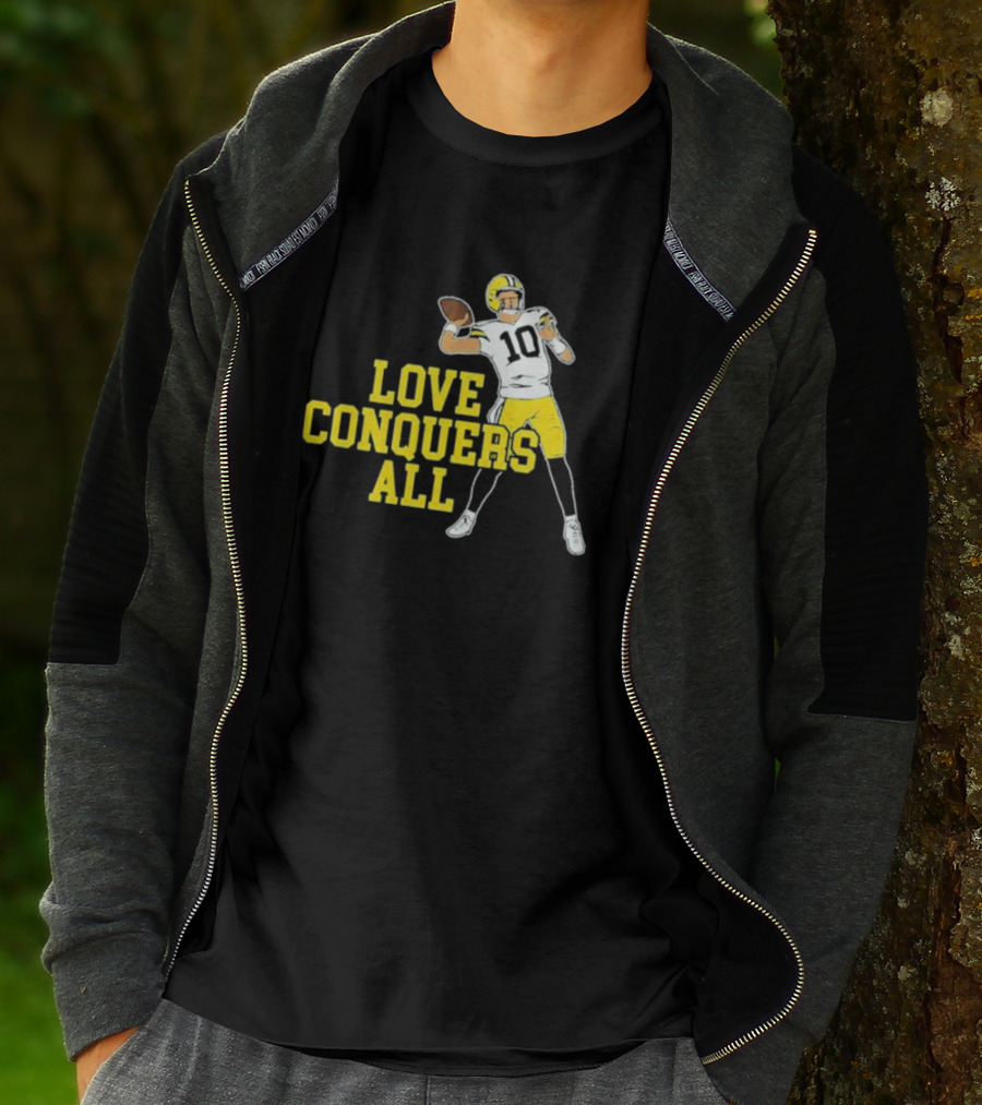 Love Conquers All Bo Nix Oregon Ducks Football Quarterback T-Shirt