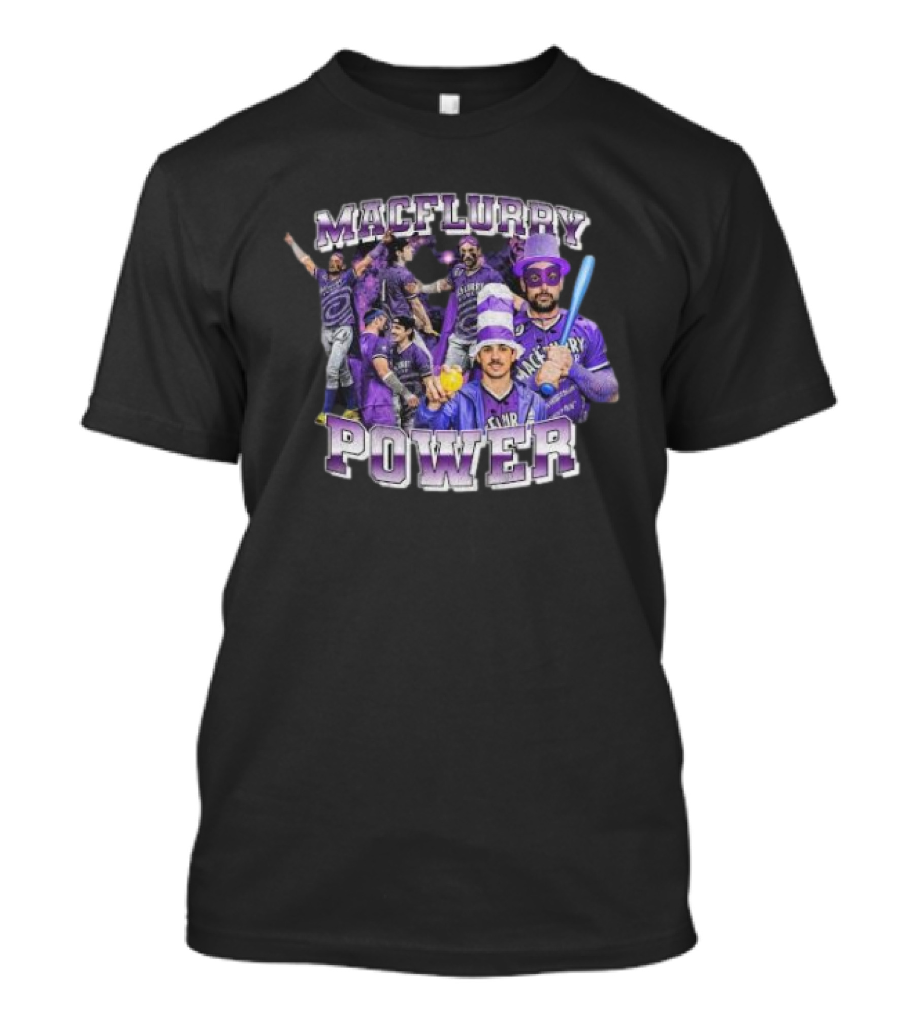Macflurry Power 90’s Team Purple Baseball Players In Costume T-Shirt