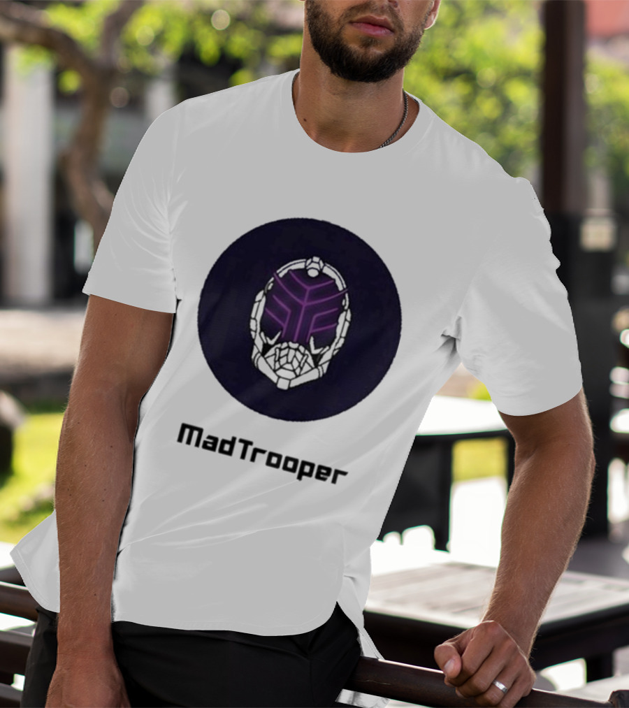 Madtrooper Helmet With Neon Purple Light T-Shirt