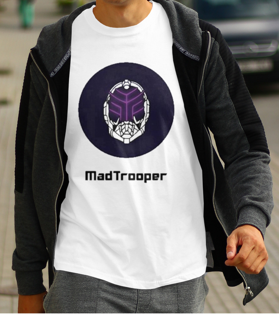 Madtrooper Helmet With Neon Purple Light T-Shirt