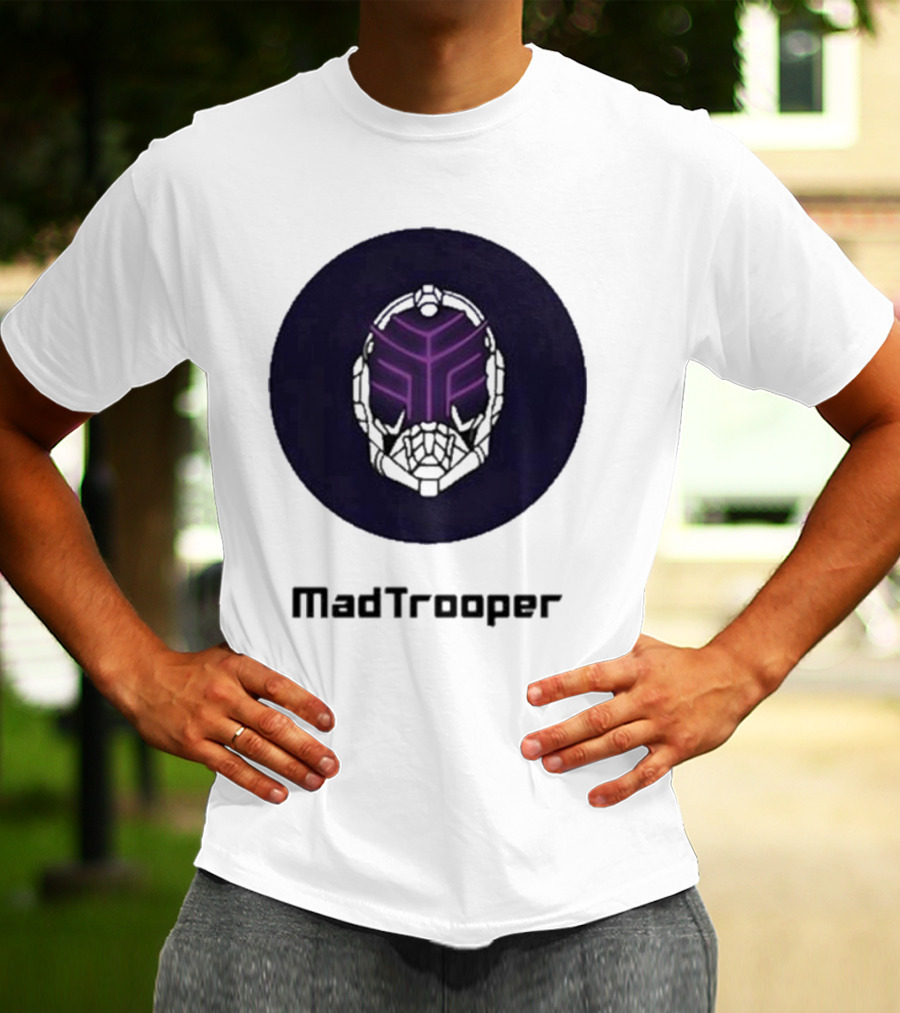 Madtrooper Helmet With Neon Purple Light T-Shirt