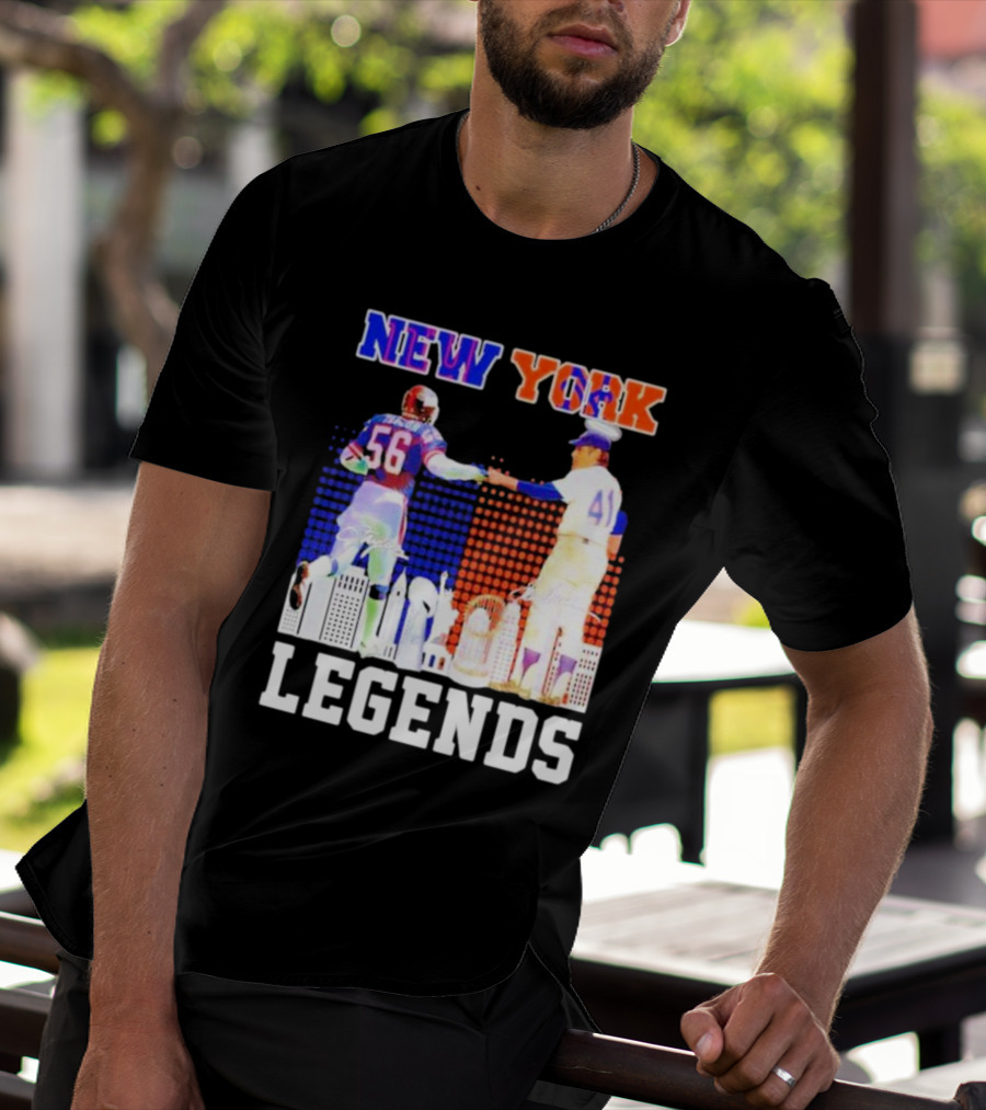 New York Lawrence Taylor Tom Seaver Legends Signatures T-Shirt