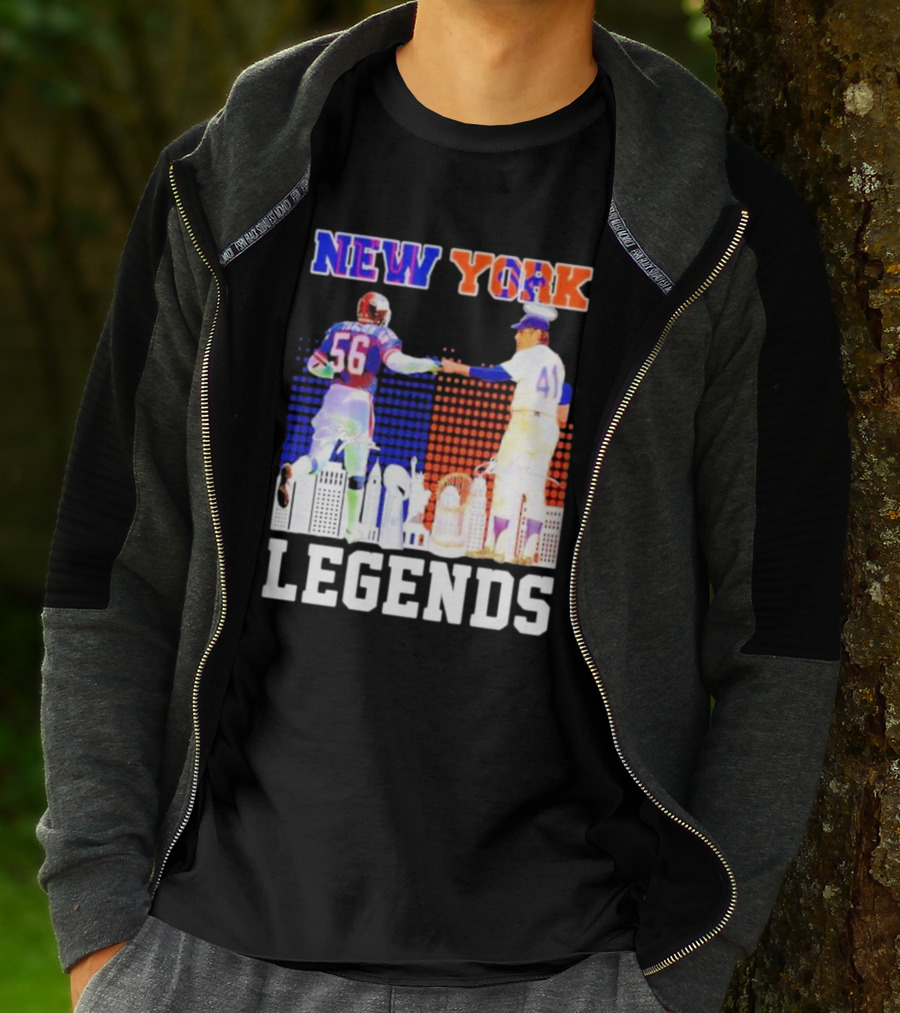 New York Lawrence Taylor Tom Seaver Legends Signatures T-Shirt
