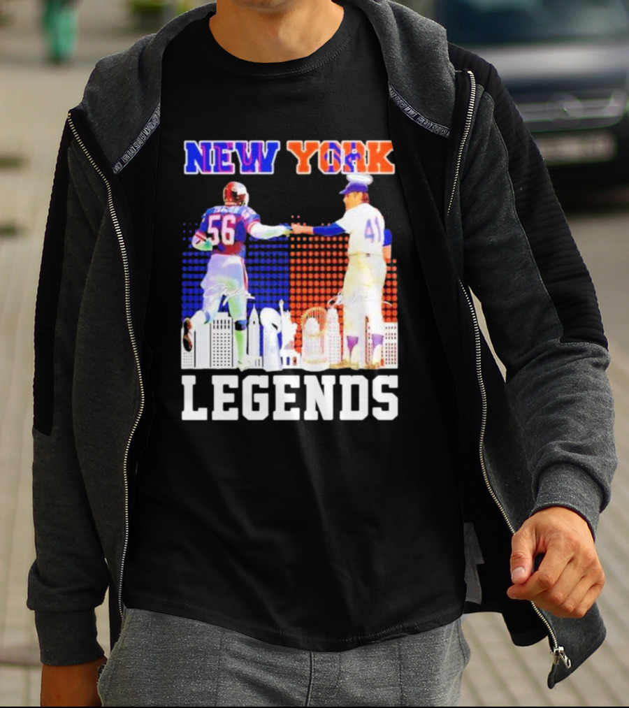 New York Lawrence Taylor Tom Seaver Legends Signatures T-Shirt