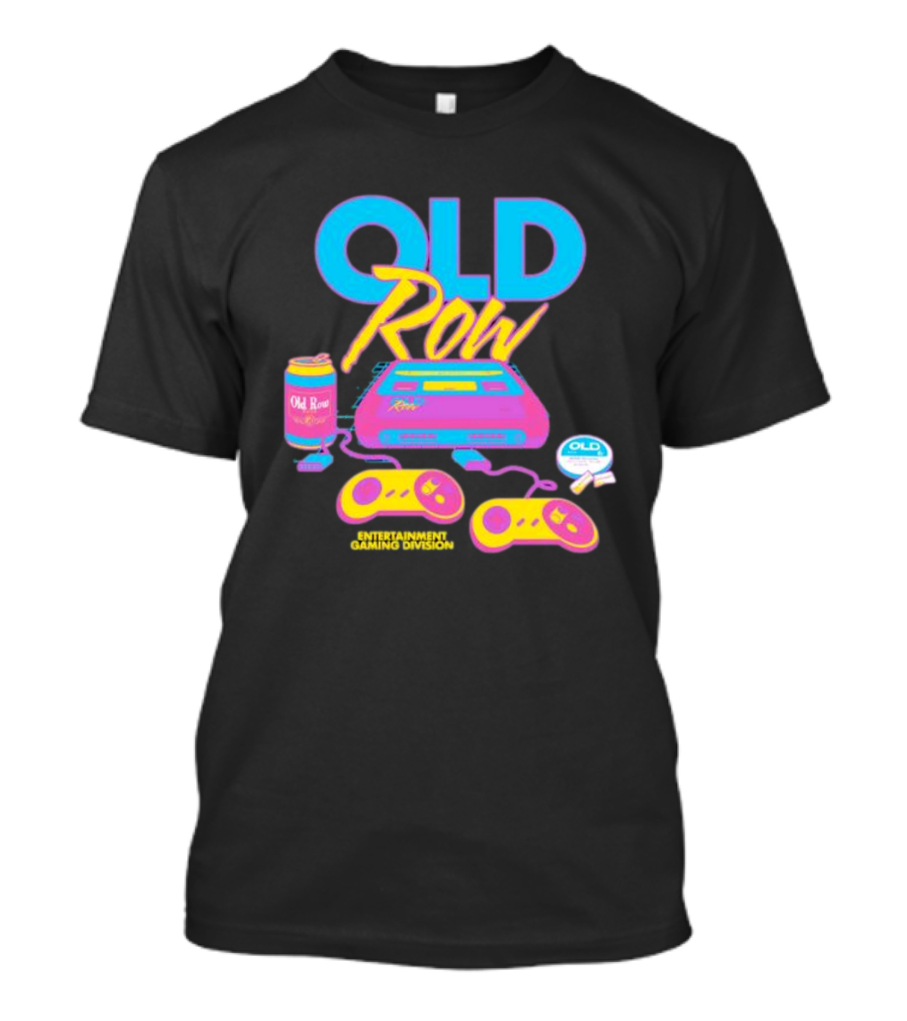 Old Row 90s Gaming Entertainment Gaming Division Mineral Wash Retro Console Controllers T-Shirt