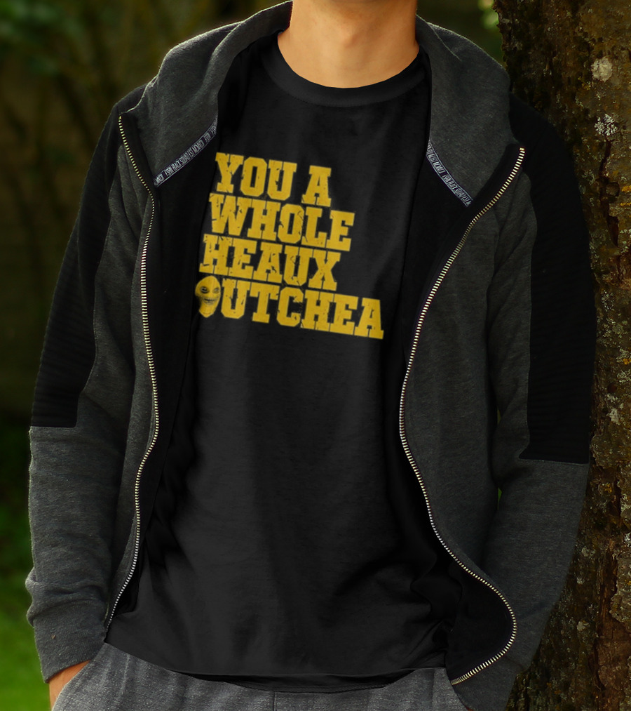 You A Whole Heaux Outchea Yellow Bold Text With Joker Face T-Shirt