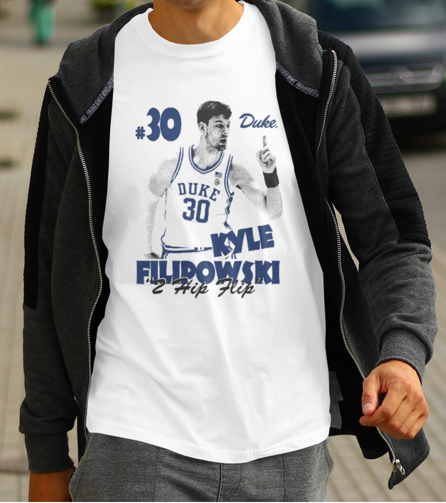 Kyle Filipowski Duke #30 2 Hip Flip T-Shirt
