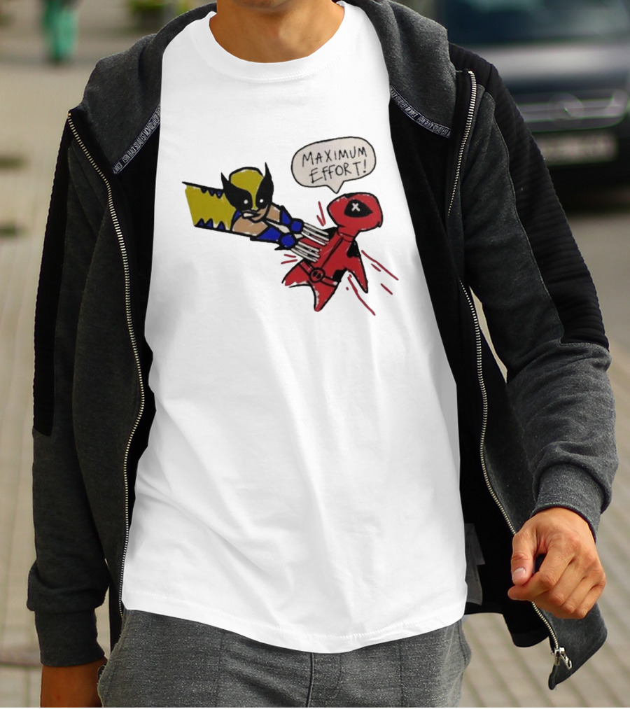 Maximum Effort Deadpool Stabbed By Wolverine T-Shirt