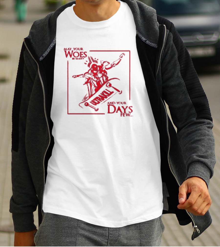 May Your Woes Be Many Ultrakill And Your Days Few Skateboarding Robot T-Shirt