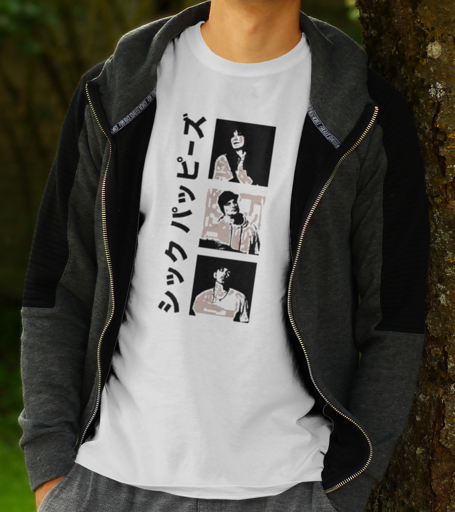 Sick Puppies Wave The Bull Square シックパピーズ Vertical Trio Image T-Shirt