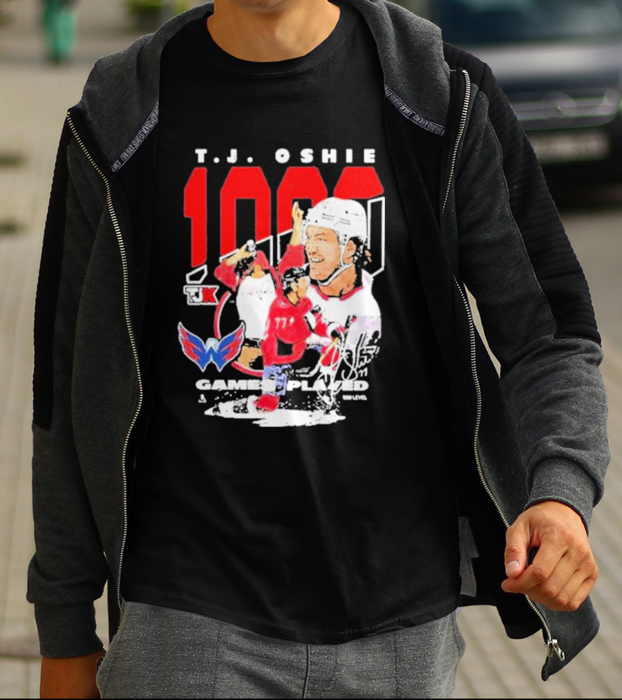 T.J. Oshie 1000 Games Played Washington Capitals TJ1k T-Shirt