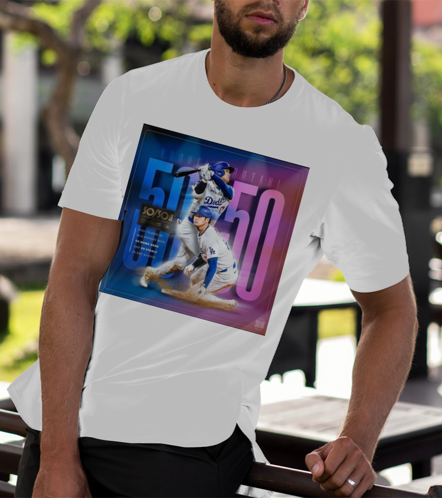 Shohei Ohtani 50/50 First Player MLB History 50 Home Runs And Steals Dodgers T-Shirt