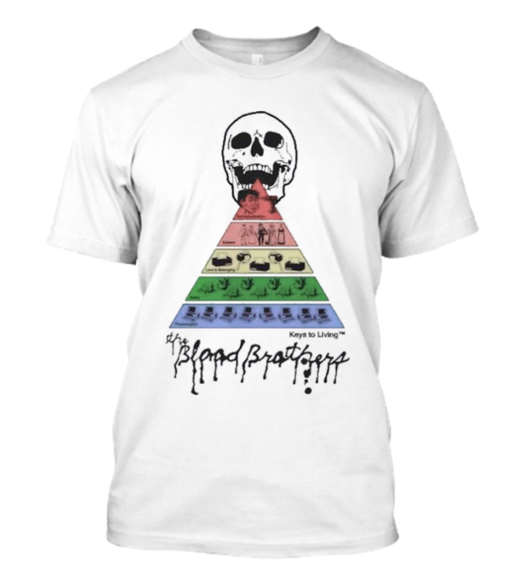The Blood Brothers Keys To Living Pyramid Skull T-Shirt