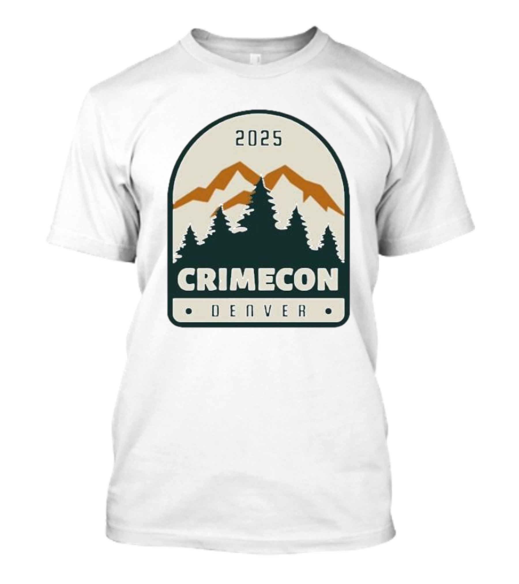 2025 Crimecon Denver Colorado Mountain Forest Badge T-Shirt