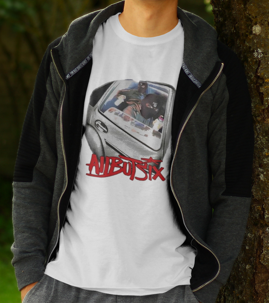 All But Six Graffiti Balaclava Duo In Car With Spray Paint T-Shirt