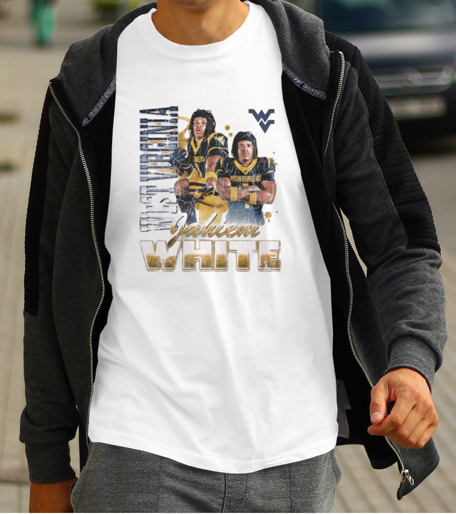West Virginia Mountaineers Jahiem White 90s Retro Football T-Shirt
