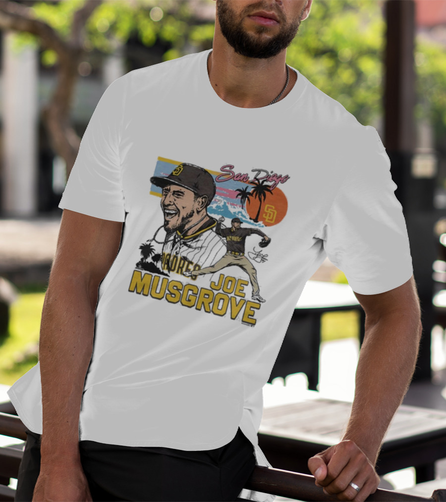 San Diego Padres Joe Musgrove MLB Homage Signature Painting T-Shirt