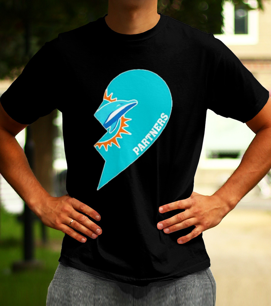 Miami Dolphins Partners Half Heart T-Shirt