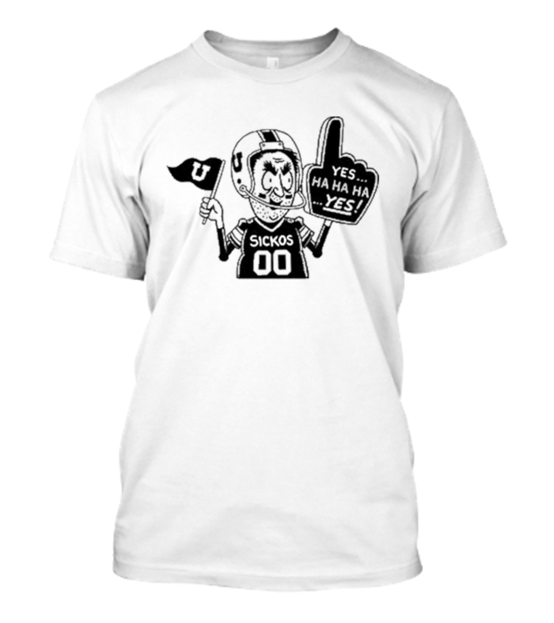 Sickos 00 Sports Fanatic Yes Ha Ha Ha U Finger Foam T-Shirt