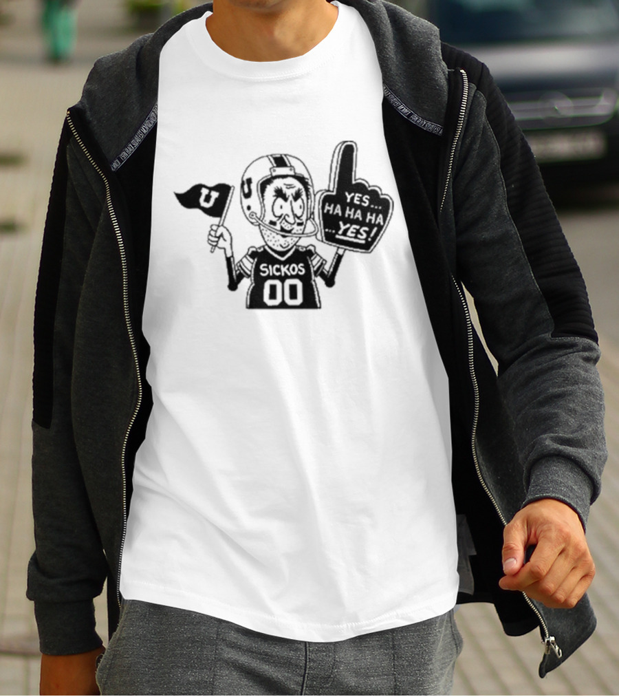 Sickos 00 Sports Fanatic Yes Ha Ha Ha U Finger Foam T-Shirt