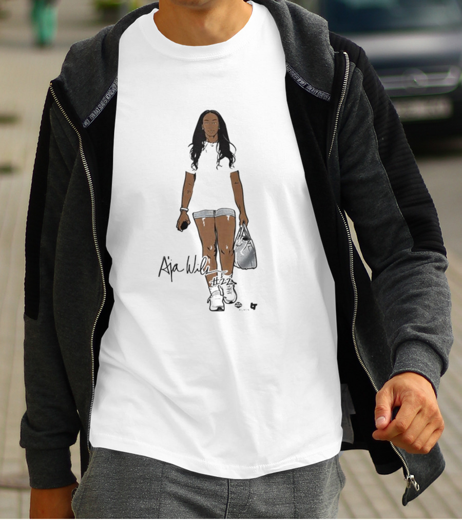 A’ja Wilson Black And White Signature T-Shirt