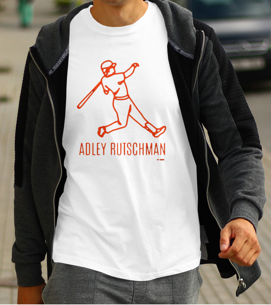 Adley Rutschman Lean Back Baltimore Orioles MLB Outline T-Shirt