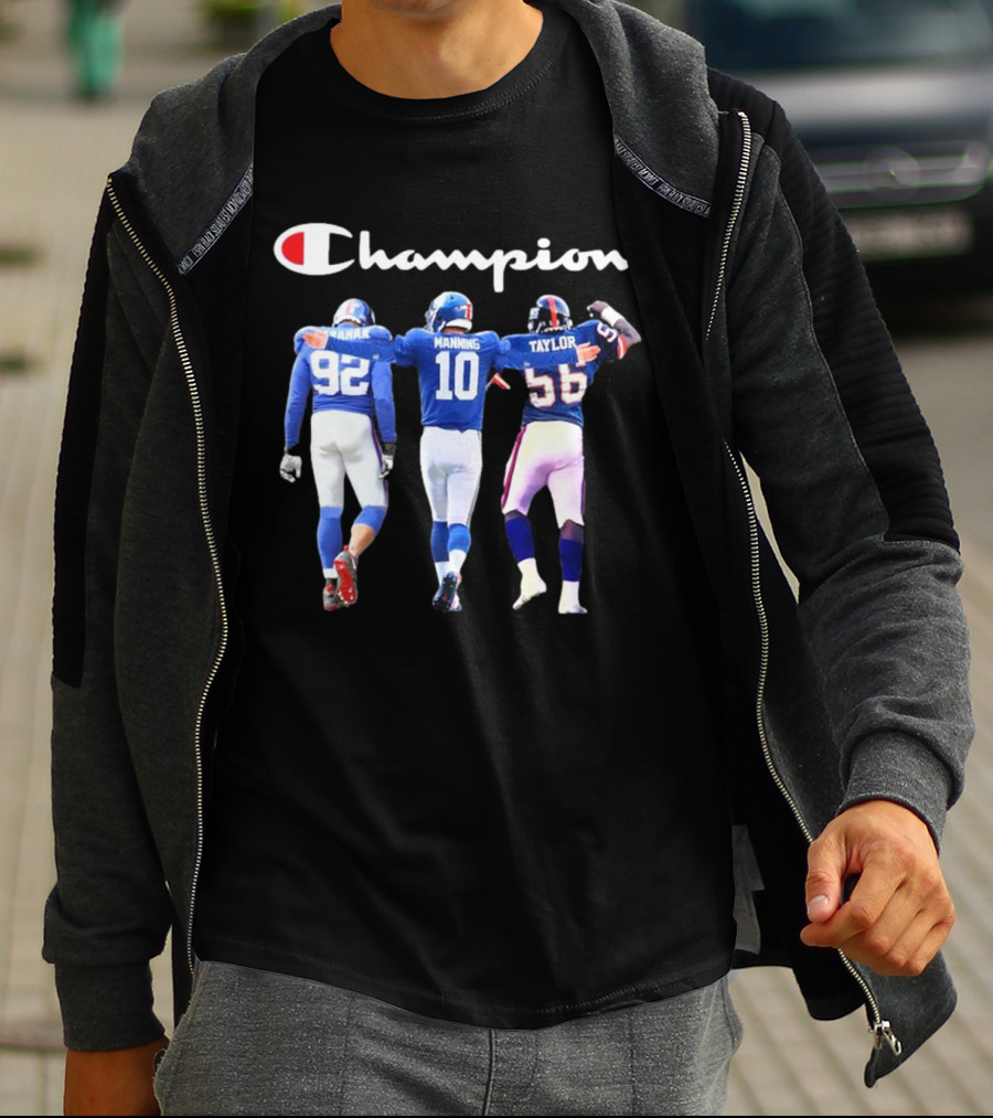 Champion Strahan Manning Taylor New York Giants Signatures T-Shirt